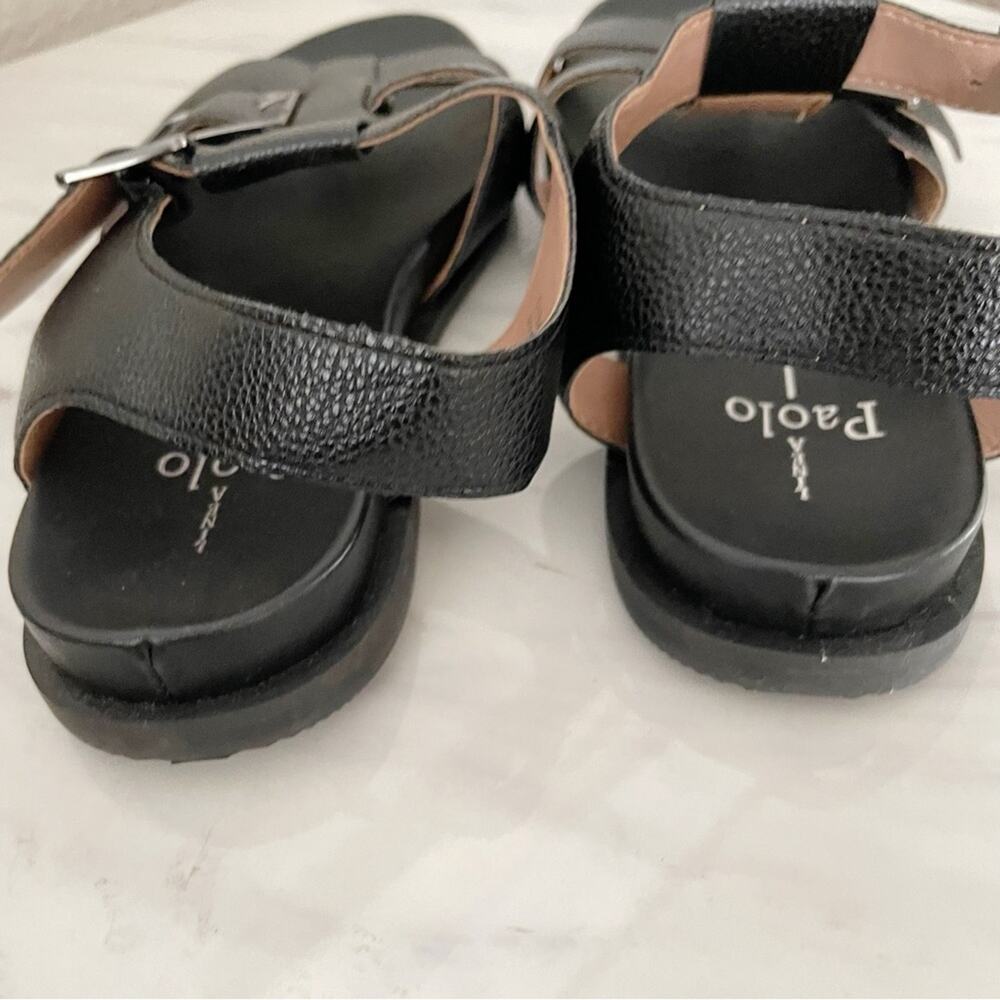 Paolo Leather Sandals Black 5.5 - Picture 6 of 9